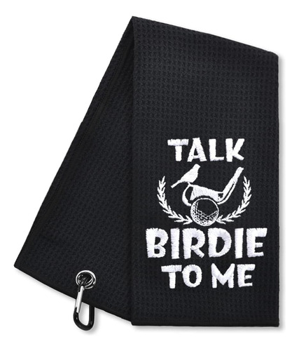 Hafhue Talk Birdie To Me Funny Golf Towel, Golf Gifts For Me