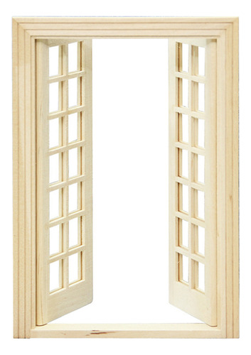 Puerta Exterior De Madera Natural De 28 Paneles Para 1/12