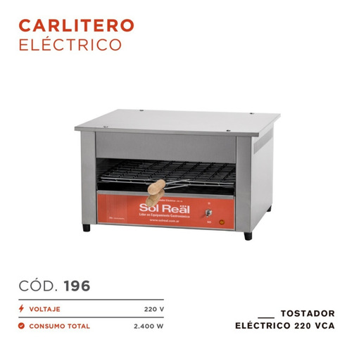 Imagen 2 de 7 de Carlitero Tostador Electrico Sol Real Modelo 196 2400w