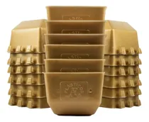 Comprar 50 Bebederos Comederos Cuadrados Dorado Gallo Perico Loros