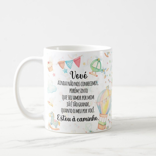 Caneca Personalizada Anuncio De Gravidez Estou Chegando Vovó