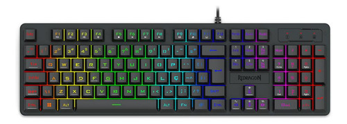 Teclado Membrana Gamer Redragon Netherbane Rainbow K521-r