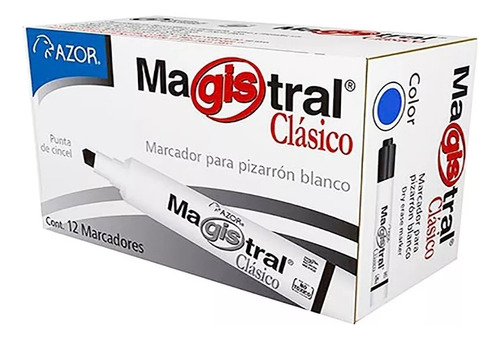 Marcador Para Pizarron Grueso Cja/12 Magistral Azul Azul