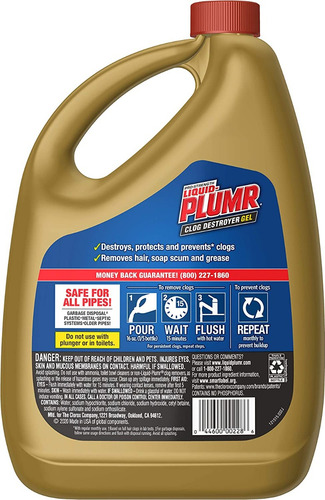 Gel Destapacaños Plus Liquido Plumr 2.36l