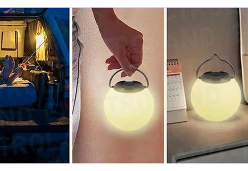 Lámpara Sol De Noche Led Portátil Colgante Recargable Usb