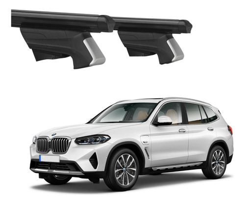 Barras De Techo Eqmax Beta Acero Bmw X3 2020-2023 Negro