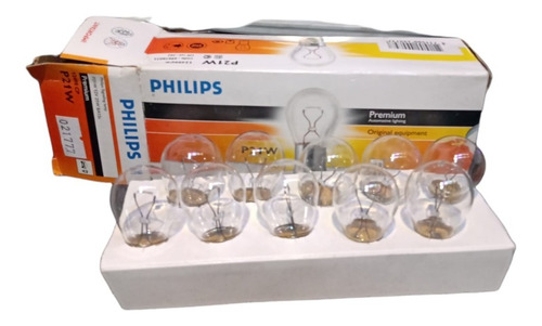 Pack X10 Lampara Philips Para Auto P21w 12v