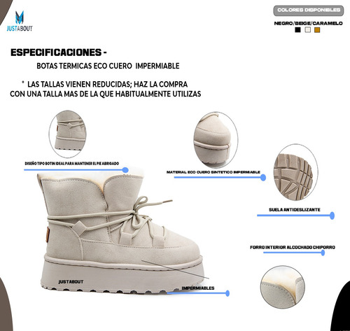 Botas Termicas Casual Forro Termico Pantubotas Invierno