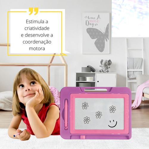 Pizarra mágica grande para niños con bolígrafo magnético en color naranja