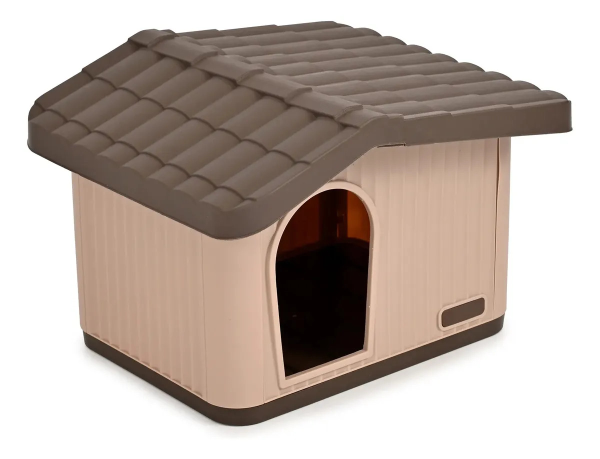 Casa Para Perros Perro Mascota Raza Chica Mediana Interior Exterior Termica Diseño Reforzada Calidad Facil Adaptacion Cafe