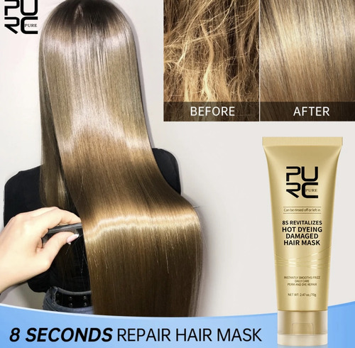 Mascarilla Para El Cabello Con Keratina Pure 70gm Anti Frizz