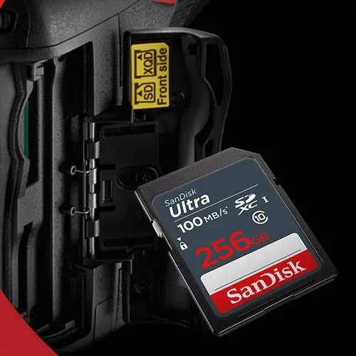 Tarjeta de memoria Sandisk Ultra SD UHS-i de 256 GB y 100 MB/s