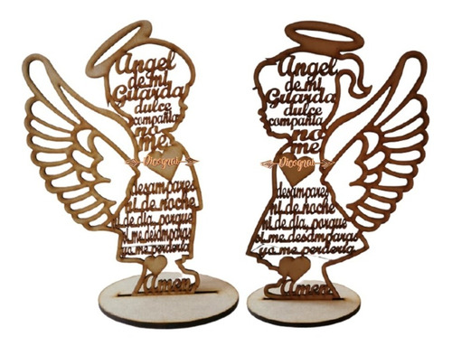 Centro De Mesa Angel De Mi Guarda Personalizado 25 Cm 20pzas