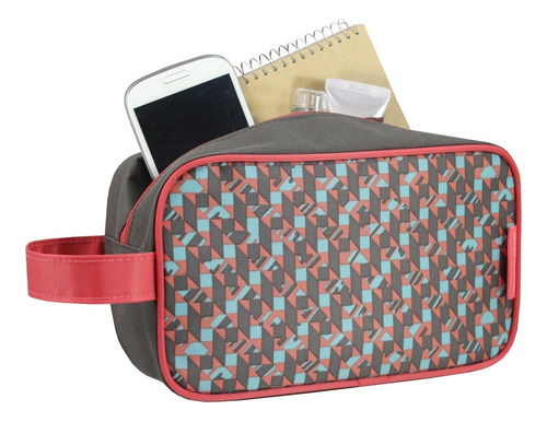 Necessaire Feminina G Com Alça City Jacki Design Ahl17565 Cor Cinza Zigzag