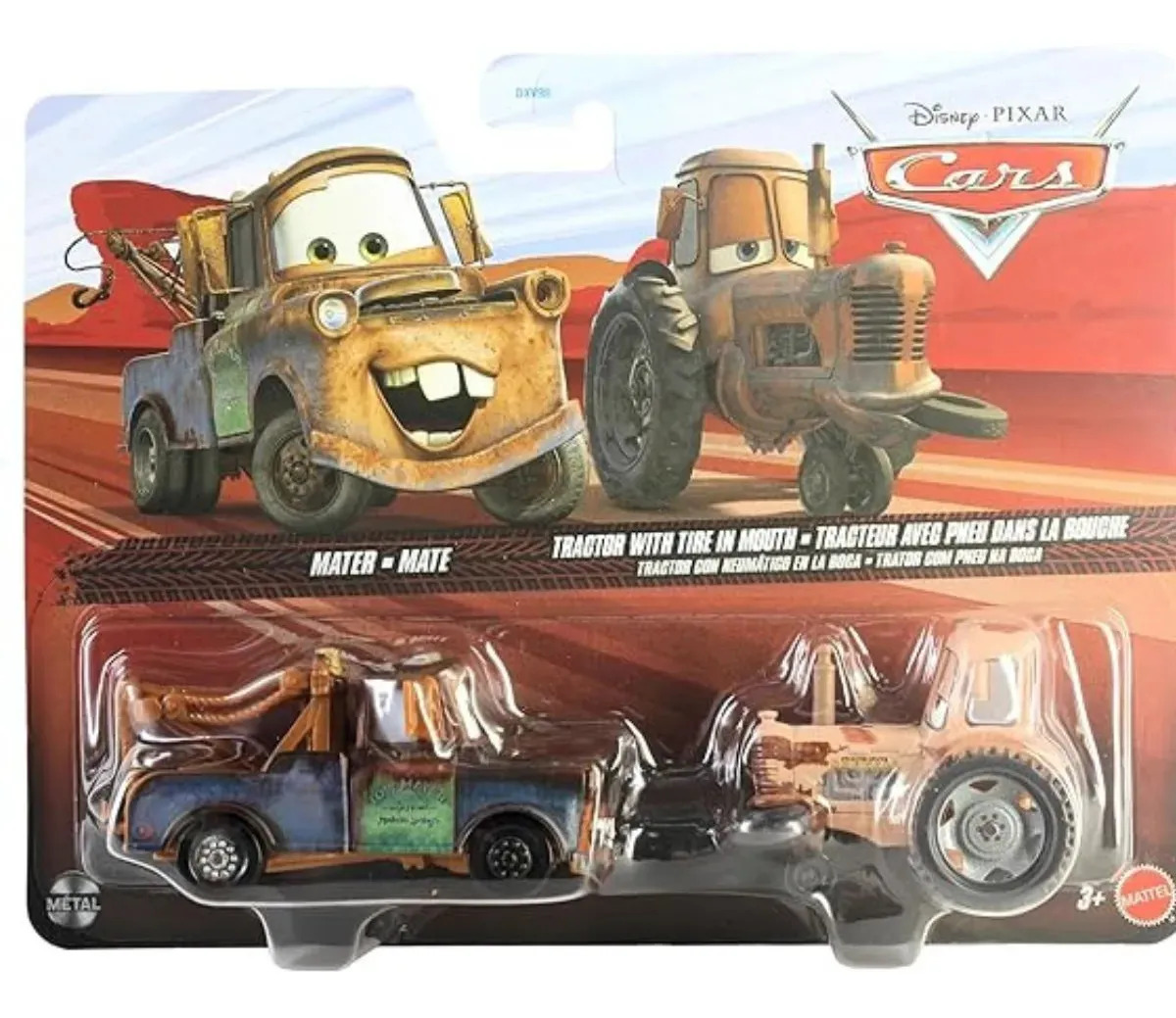 Cars Disney Pixar Pack 2 - Mater Mate Y Tractor - Dxv99, Marrón
