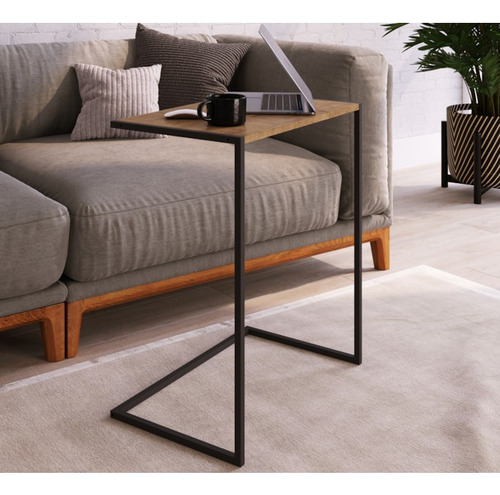 Conjunto 02 Mesas Laterais 27895 Linha Complementos Vermont Preto Fosco
