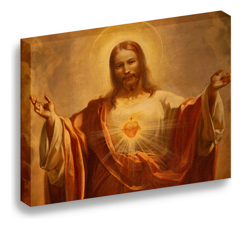 Cuadro Lienzo Canvas Cristo Corazon Corona Espinas 50*60cm
