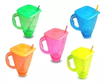 Vaso Botanero 1lt Popote 28 Cm De Plástico Para Michelada