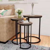 Comprar Lavish Home - Juego De 3 Mesas Auxiliares Redondas Para Sal.