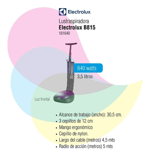 Imagen 2 de 7 de Lustraspiradora Electrolux B815 3.5l 840w 220v-240v