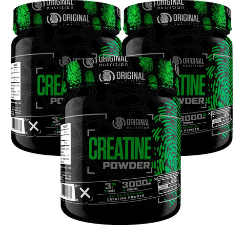 Kit 3x Suplemento Em Pó Creatina 100g Nutrition On Sabor Neutro