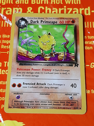 Dark Primeape 43/82,original De Pokemon Tcg,1999-2000.