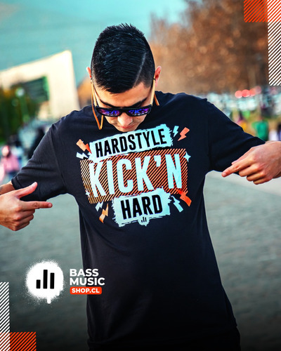 Imagen 1 de 5 de Polera Hardstyle Kick N' Hard By Bassmusic