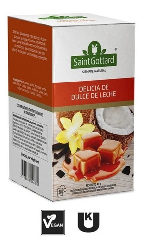 Te Delicia Dulce De Leche Saint Gottard X20 Saq - Pack X 6