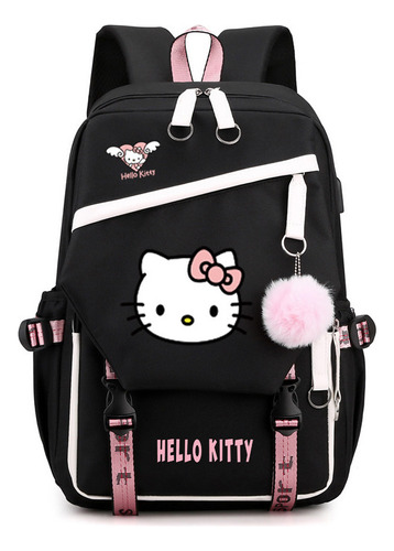 Bonita Mochila Escolar De Hello Kitty Para Grados 1-6 [u]