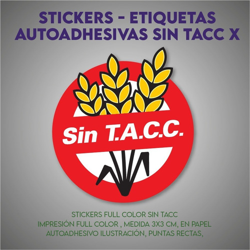 Etiquetas Adhesivas Sin Tacc  X 1.000 Undidades *local Cong*