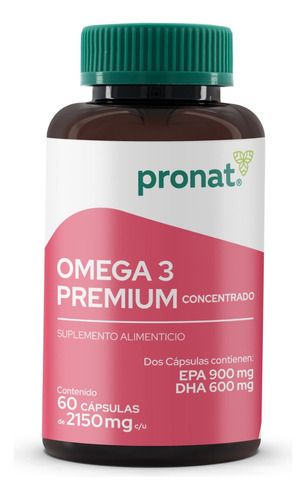 Imagen 1 de 5 de Suplemento Omega 3 Premium Concentrado (60 Caps) - Pronat Sabor Sin Sabor