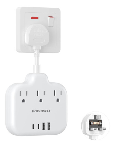 Uk Travel Plug Adapter With Usb C, Uk Powe B0b98ws7tt_210424