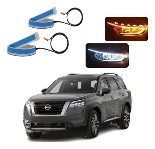 Kit Fitas Led Drl Farol+seta 12v 45cm Nissan Pathfinder 2008