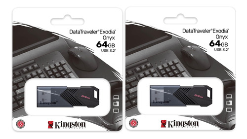 Pack 2 Pendrive Kingston 64gb Usb Laptop Pc Musica * Oferta