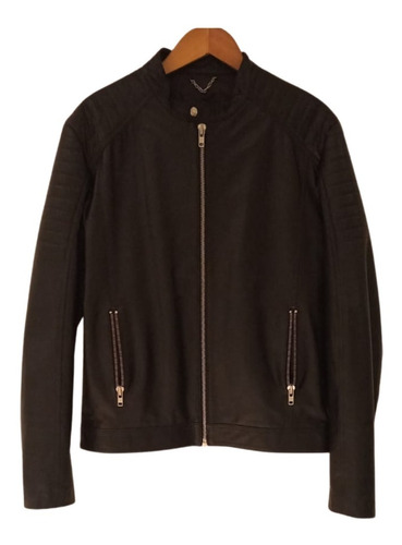 Campera O'farrell Cuero Ovino Negro