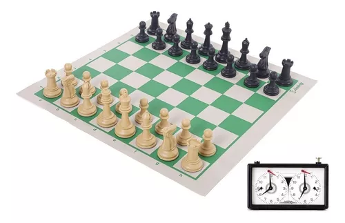 KIT JOGO DE XADREZ PROFISSIONAL DGT COM TABULEIRO MOUSE PAD + RELÓGIO CHESS  CLOCK