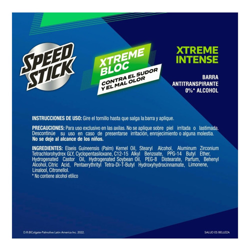 Men Speed Stick Antitranspirantee Xtreme Intense En Gel, 85