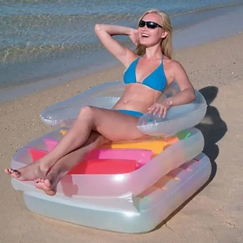 Imagen 5 de 9 de Colchoneta Sillon 2 E 1 Inflable Pileta Bestway 185x81x48cm