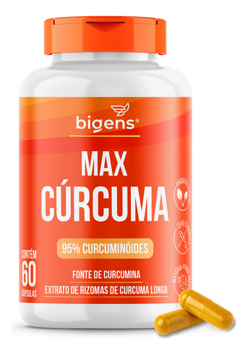 Max Cúrcuma 130mg, 95% Curcuminóides | Potente Antioxidante | 60 Cápsulas | Bigens