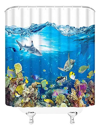 C Cortina De Ducha Filmilil Ocean Underwater World Tropi