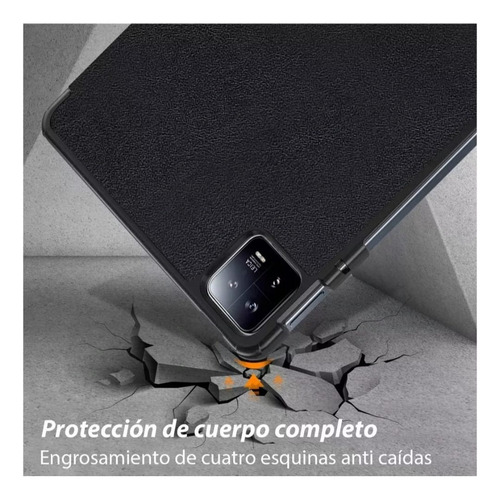 Funda Smart Cover Samsung Tab S9 Fe Plus 12.4 + Vidrio Negro
