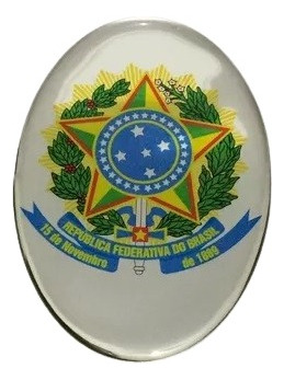 Adesivo Resinado Do Brasão De Armas Do Brasil República 9x6