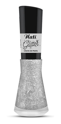 Imagem 1 de 1 de Esmalte Nati - Glitter - Chuva De Prata