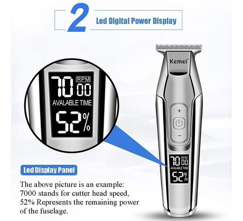 Recortadora De Cabello Recargable Profesional Kemei Km-5027