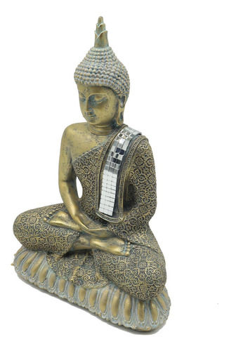 Budha Sentado Poli Resina De 30.5 Cm 