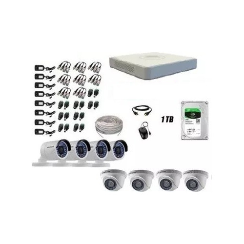 Kit De Vigilancia Hikvision 8 Cámaras Hd 1080p Analógico