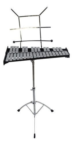 Xilófono Lm Drums M-32tone 32 Tonos , Atril, Pad Y Funda Color Negro Y Plata