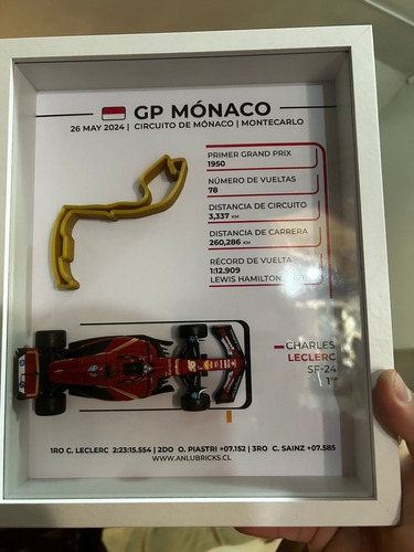 Cuadro Formula 1 Monaco 2024 Pista 3d Leclerc Ferrari F1