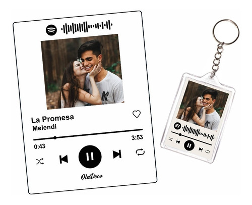 Canción Física Spotify  + Llavero Personalizado