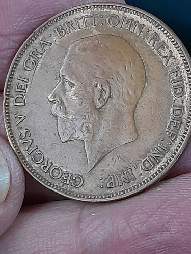 Moneda Inglaterra One Penny  1929 Km#810 Ref 481 Libro 3